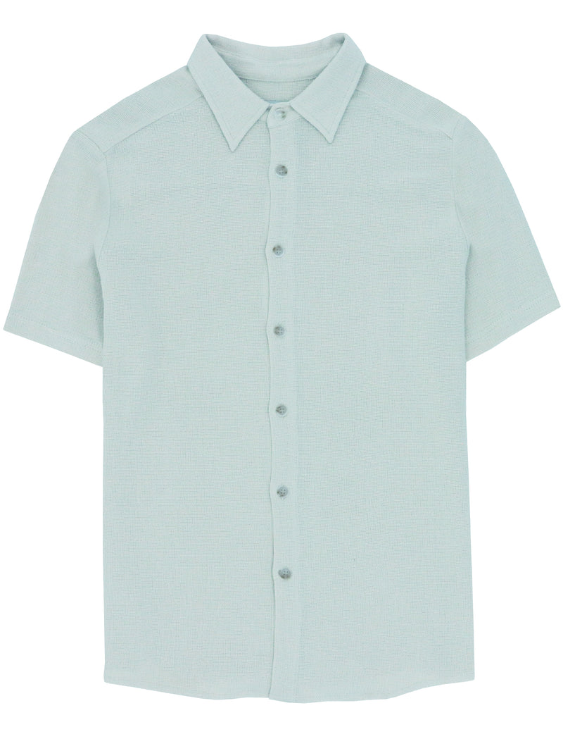 Noah Ice Blue Knit Short Sleeve Shirt