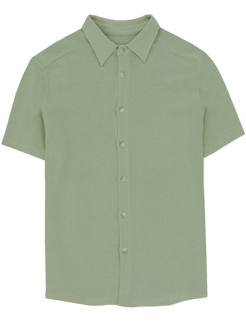 Noah Green Knit Short Sleeve Shirt