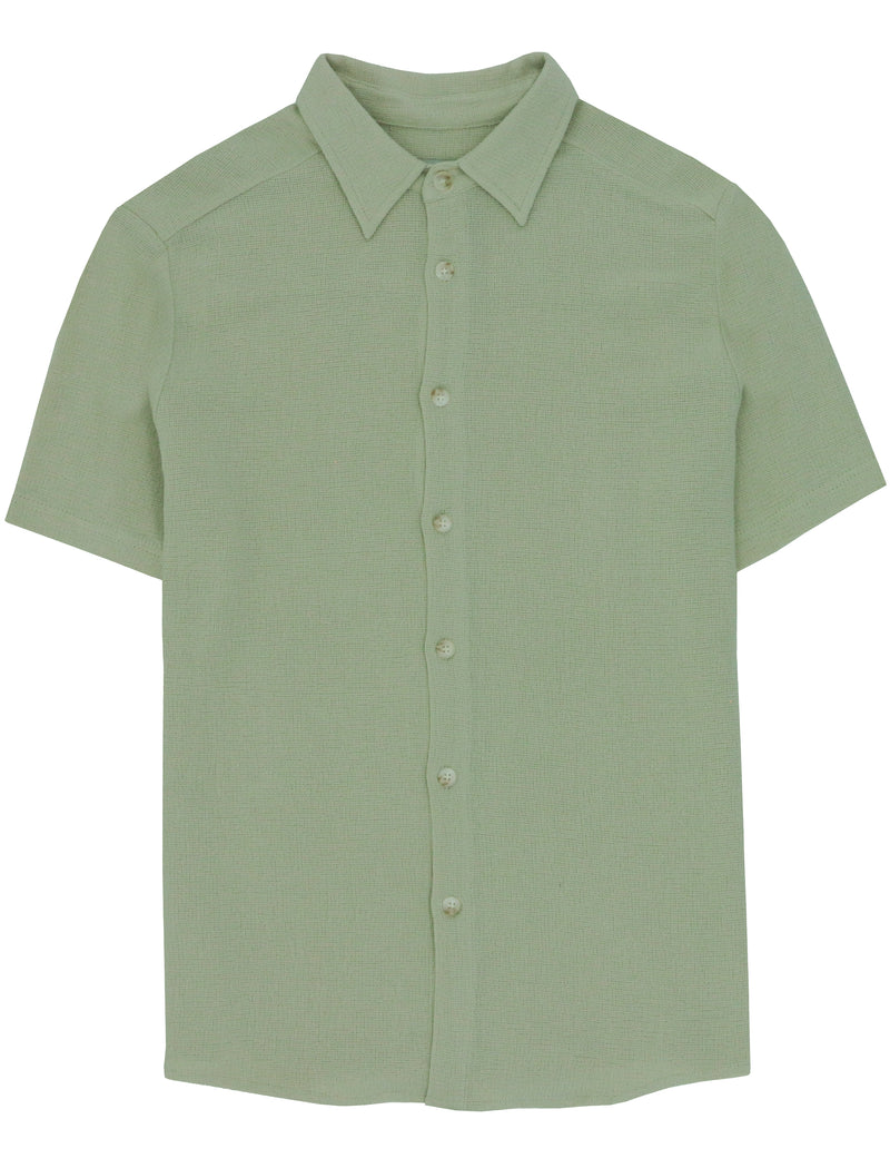 Noah Green Knit Short Sleeve Shirt