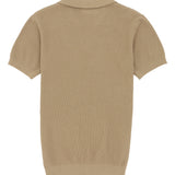 Camel Cotton Blend Knit Polo