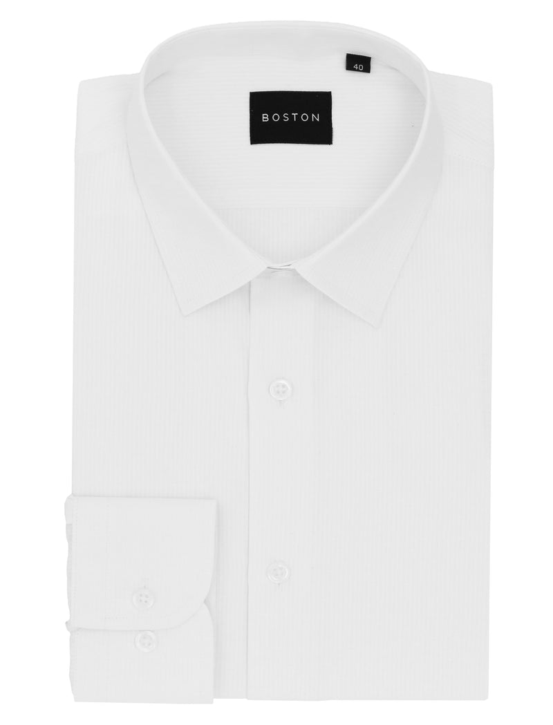 Liberty White Self Stripe Business Shirt