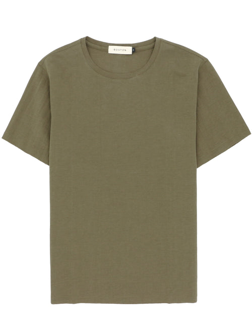 Khaki Cotton Blend T-Shirt