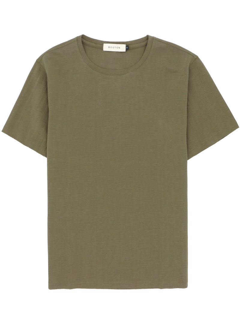 Khaki Cotton Blend T-Shirt