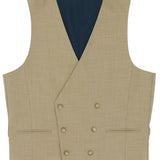 Double Breasted Tan Comfort Stretch Waistcoat