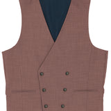 Double Breasted Dusty Rose Comfort Stretch Waistcoat