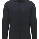 Sel Navy Cotton Linen Casual Shirt