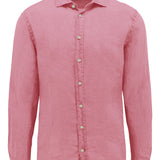 Sel Pink Cotton Linen Casual Shirt