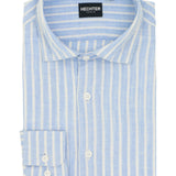 Sel Blue Striped Linen Cotton Casual Shirt