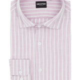 Sel Pink Striped Linen Cotton Casual Shirt
