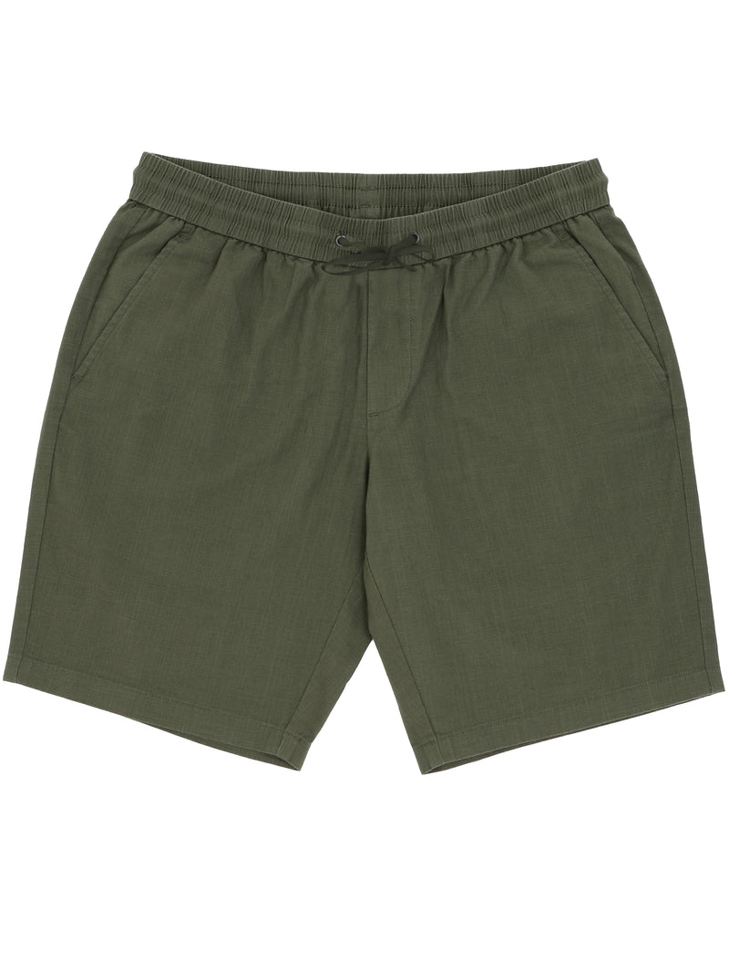 Max Olive Cotton Drawstring Shorts