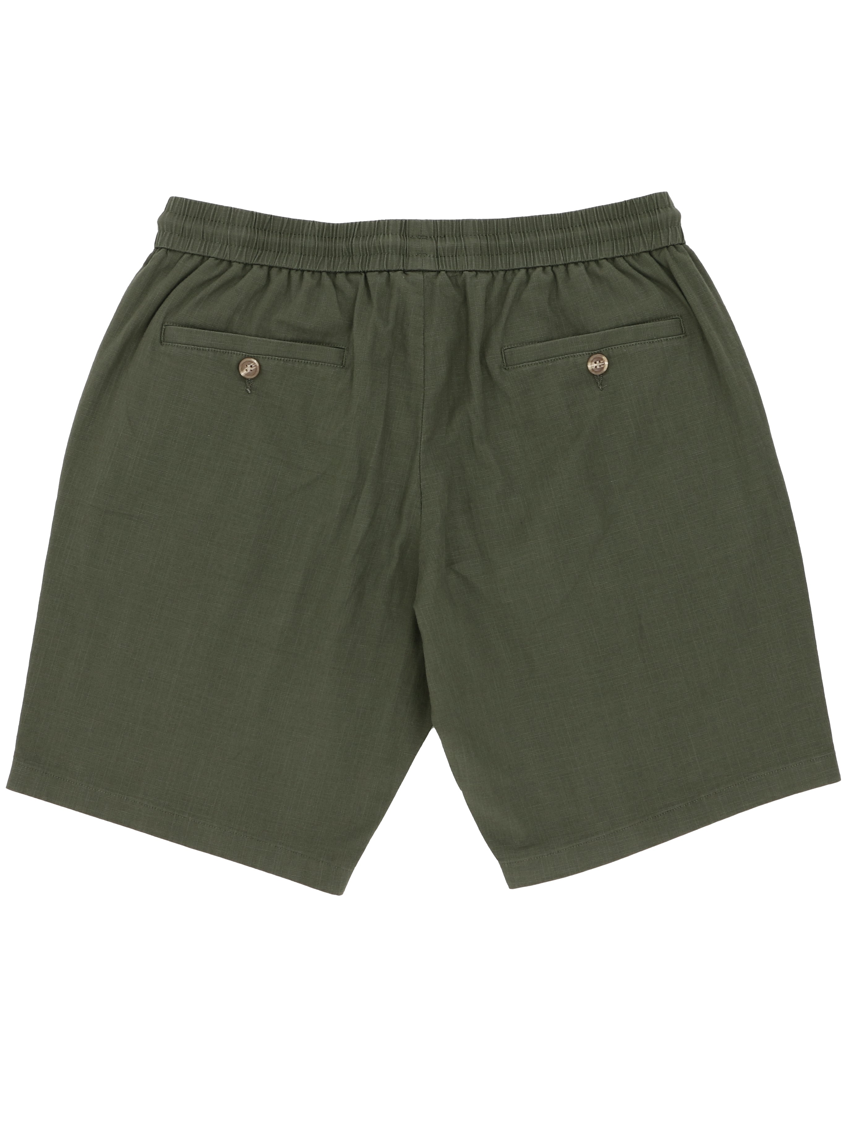 Max Olive Cotton Drawstring Shorts