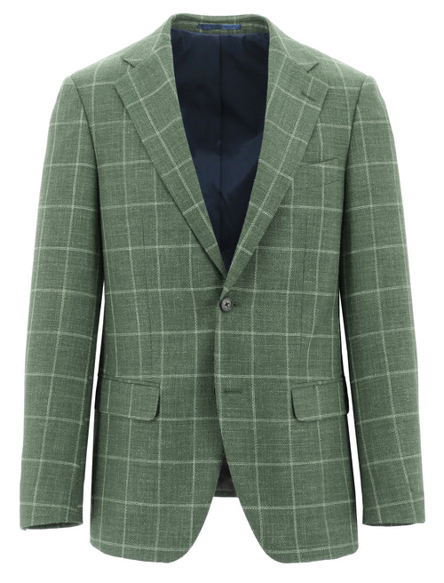 Siena Green Windowpane Comfort Stretch Sports Jacket