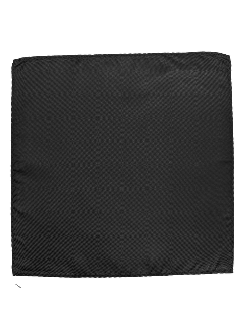 Greenwich Black Textured Silk Pocket Square