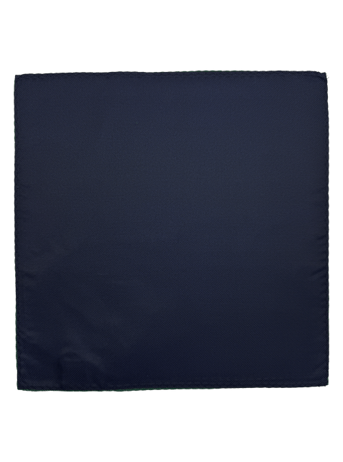 Greenwich Navy Textured Silk Pocket Square