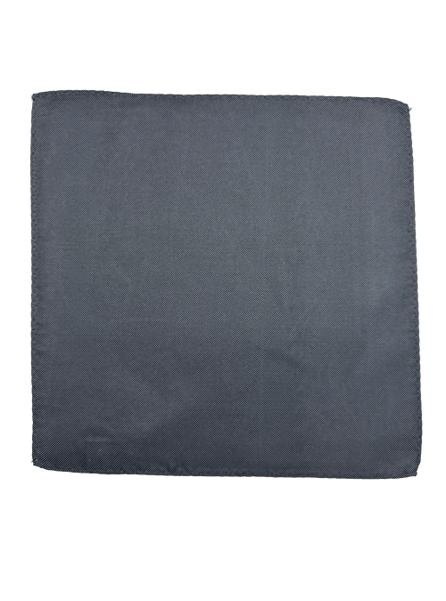 Greenwich Gunmetal Textured Silk Pocket Square