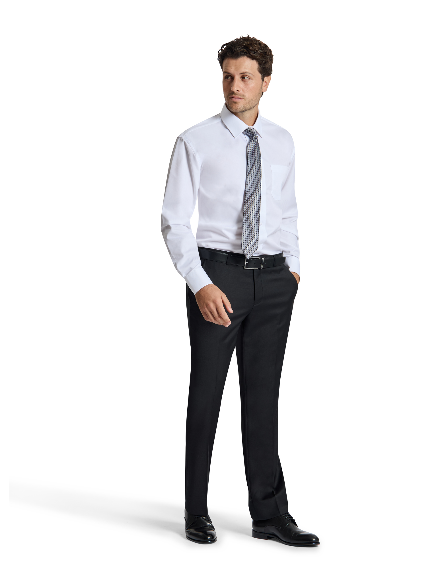 Lyon 106 Black Australian Merino Wool Suit Trouser