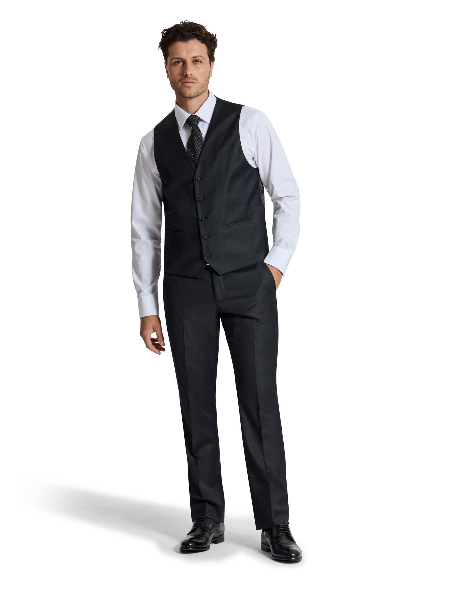 Lyon 106 Charcoal Australian Merino Wool Suit Trouser