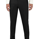 Monte 112 Black Side Tab Wool Stretch Suit Trouser
