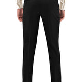 Monte 112 Black Side Tab Wool Stretch Suit Trouser