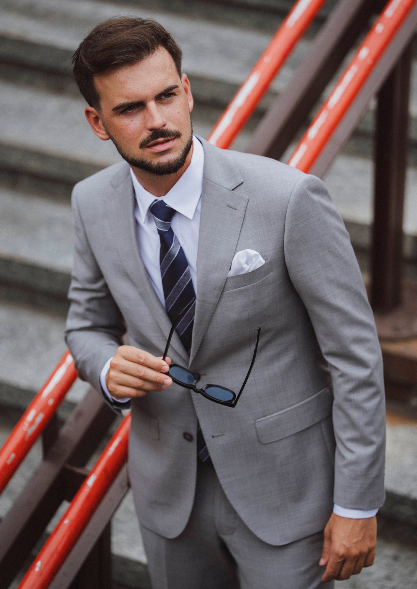 Lazio 112 Grey Wool Stretch Suit Jacket