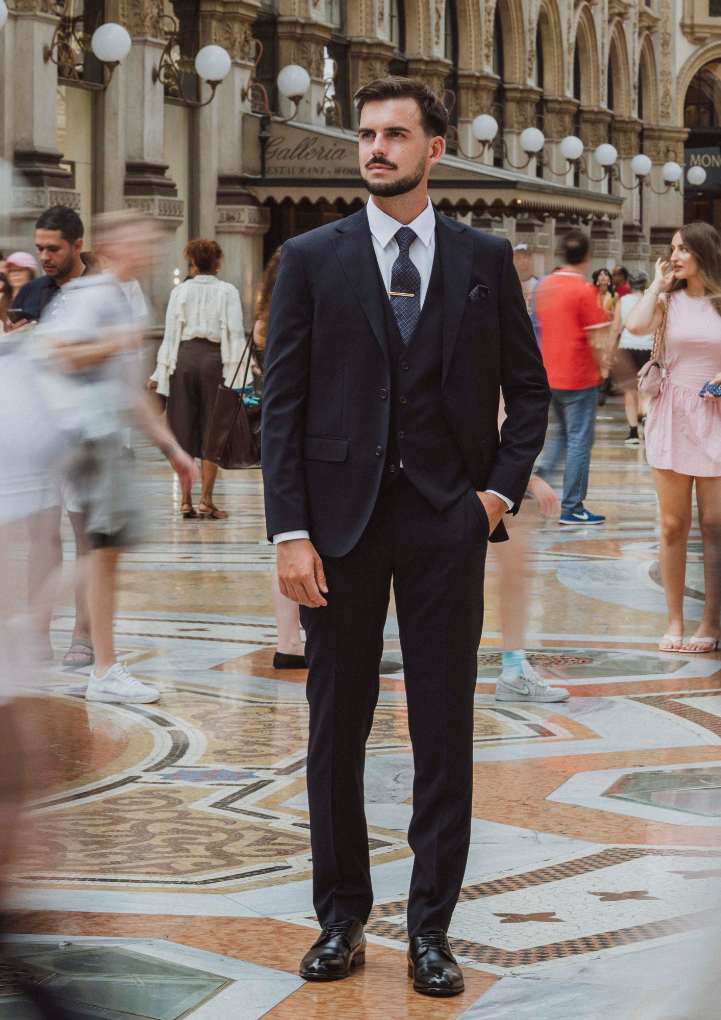 Edward 112 Navy Wool Stretch Suit Trouser