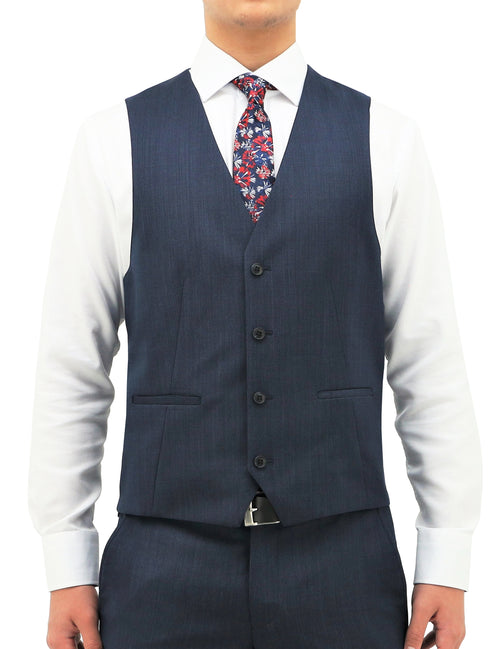 Luke 101 Blue Australian Merino Wool Waistcoat