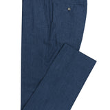 Edward 340 Blue Linen Cotton Stretch Suit Trouser