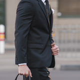 Michel 106 Black Australian Merino Wool Suit Jacket