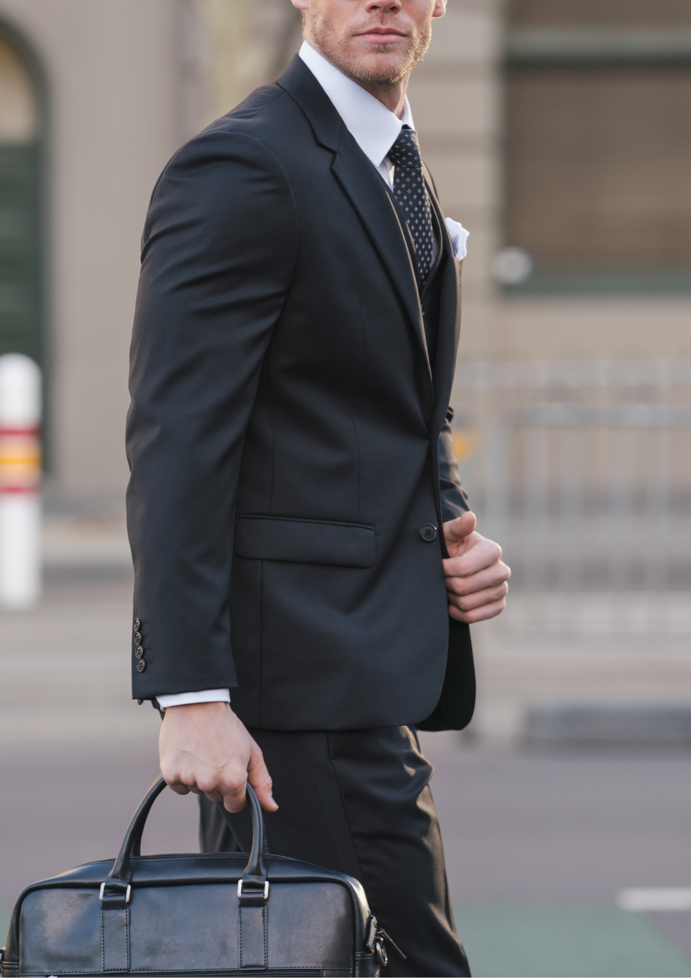 Michel 106 Black Australian Merino Wool Suit Jacket