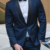 Shawl Shape 203 Navy Australian Merino Wool Dinner Jacket