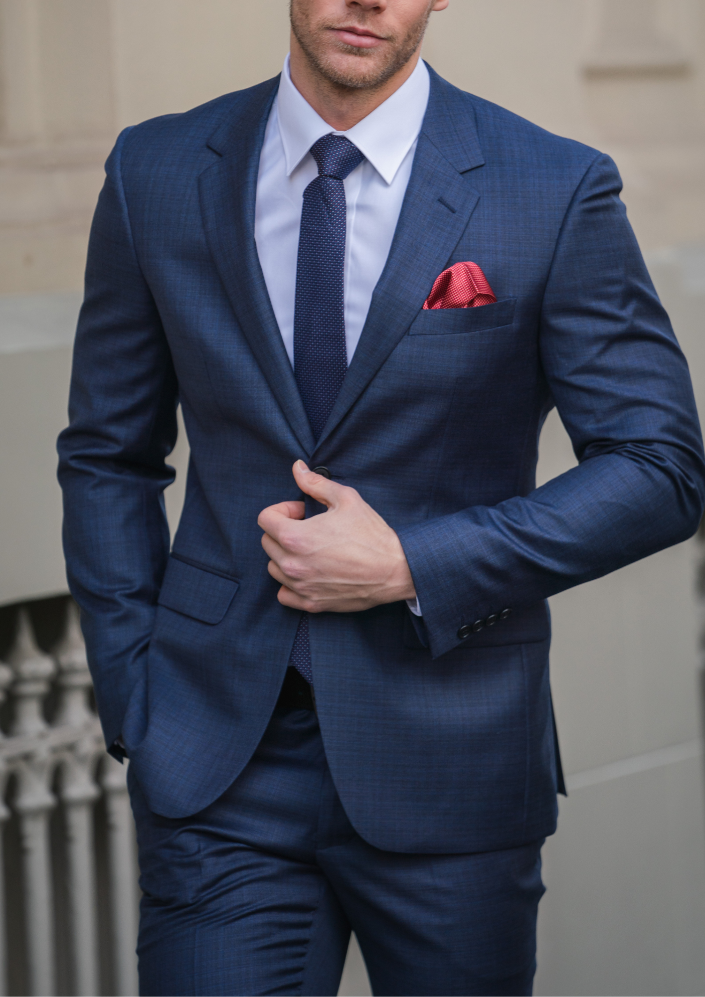 Shape 102 Blue Australian Merino Wool Suit Jacket