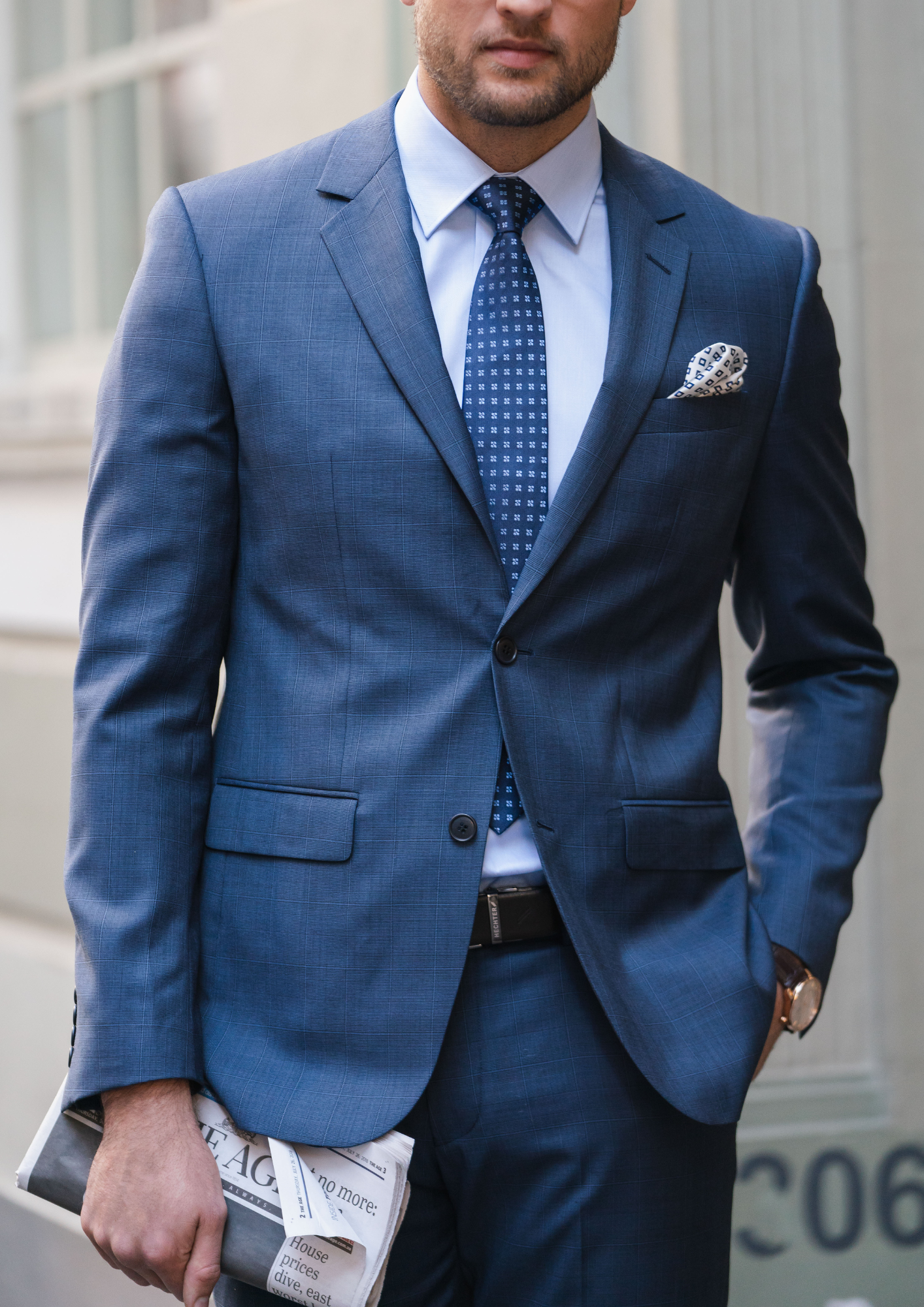 Shape 210 Blue Check Australian Merino Wool Suit Jacket