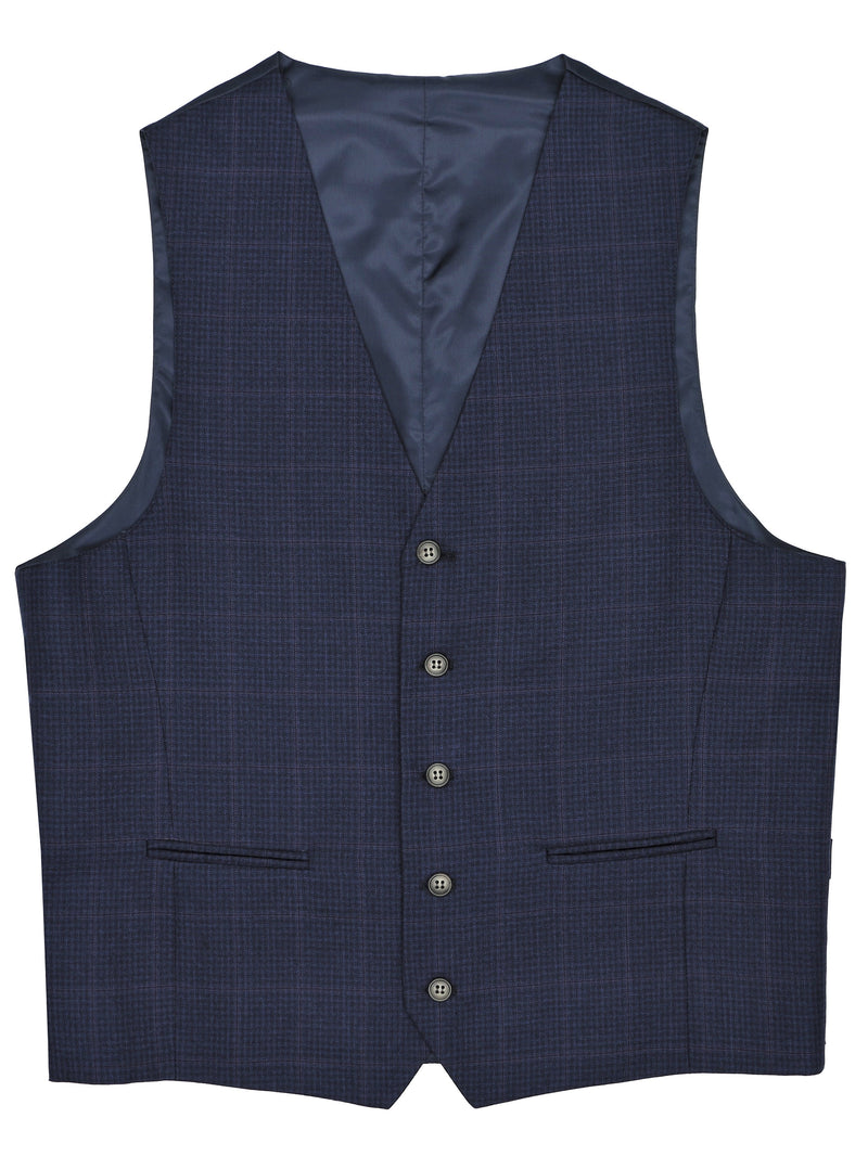 Ryan Blue Checked Waistcoat