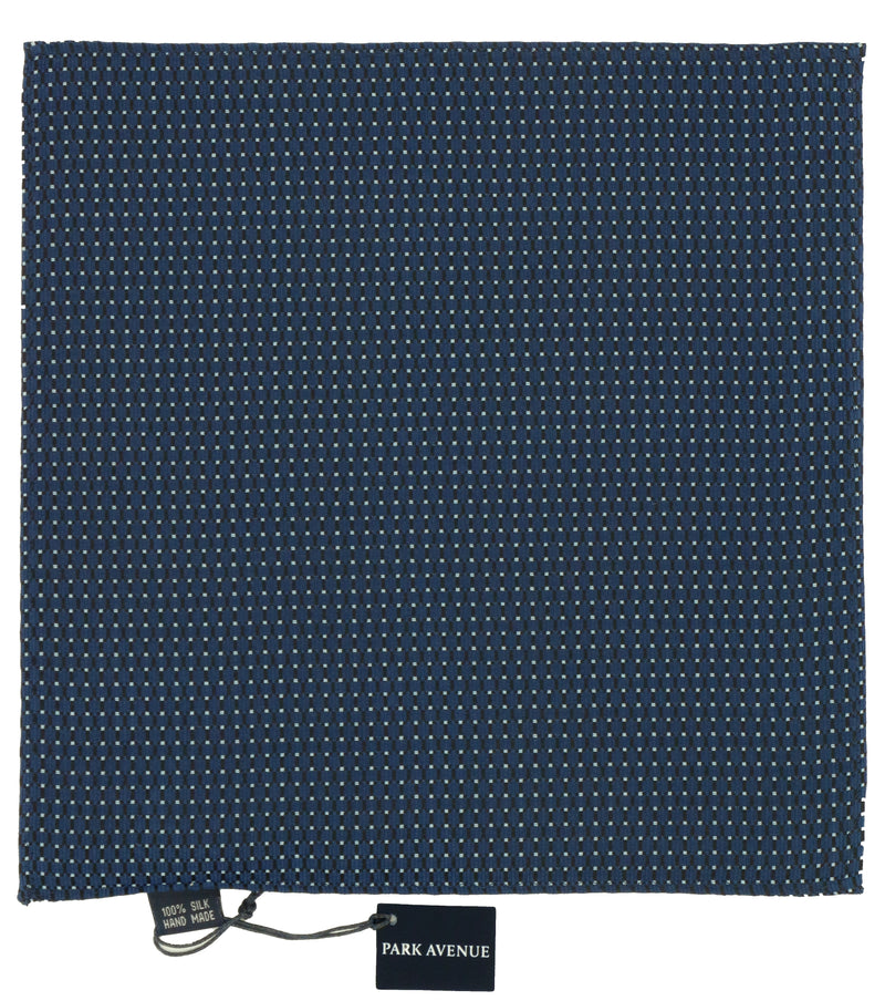 Navy Dot Print Silk Pocket Square