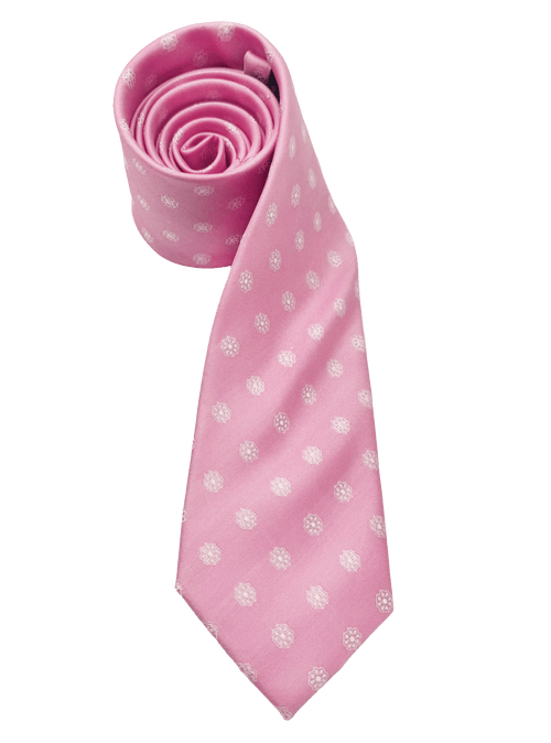 Pink Floral Print Silk Tie