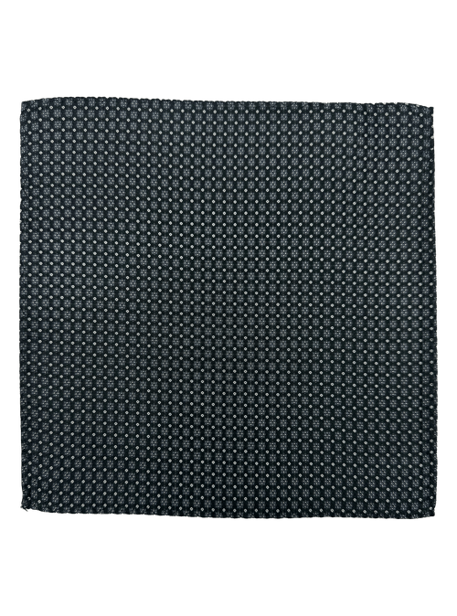 Black Octagram Print Silk Pocket Square