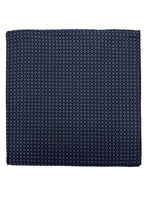 Black Square Print Silk Pocket Square