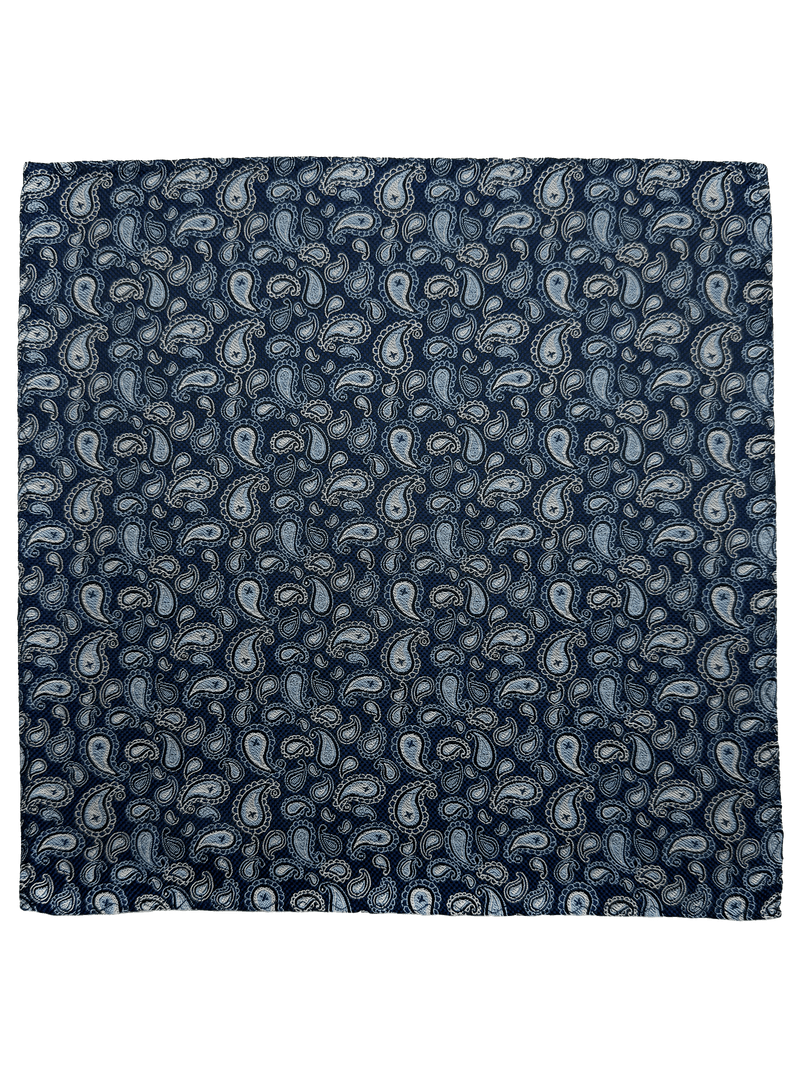 Blue Paisley Print Pocket Square