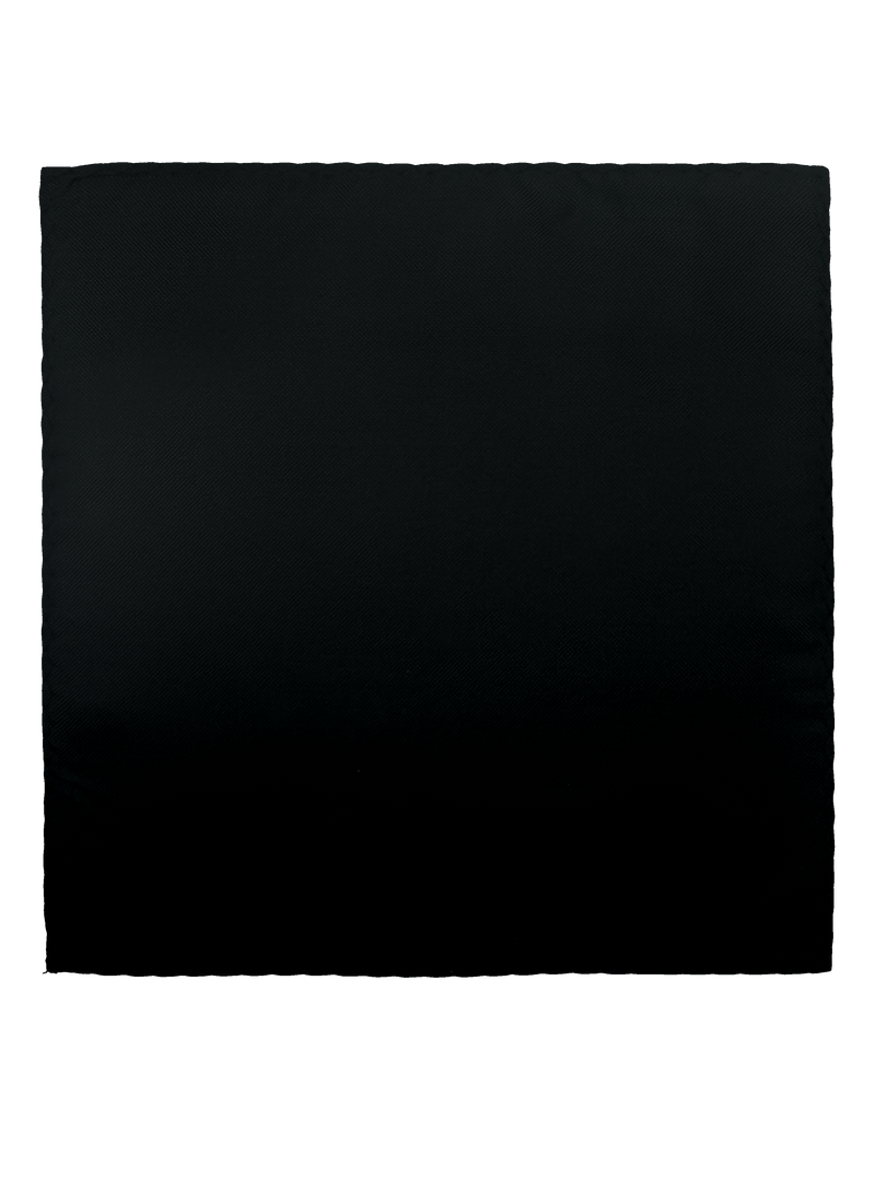 Black Textured Silk Pocket Square