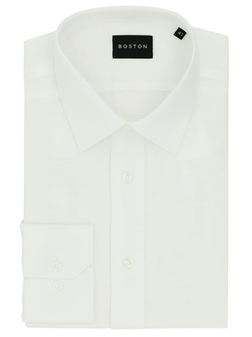 Liberty Business Linen Cotton White Shirt