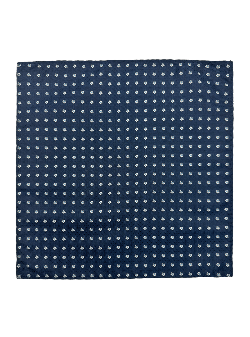 Murray Navy White Floral Pocket Square