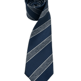 Stuyvesant Navy Grey Striped Tie