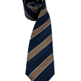 Stuyvesant Navy Taupe Striped Tie