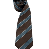 Stuyvesant Brown Denim Blue Striped Tie