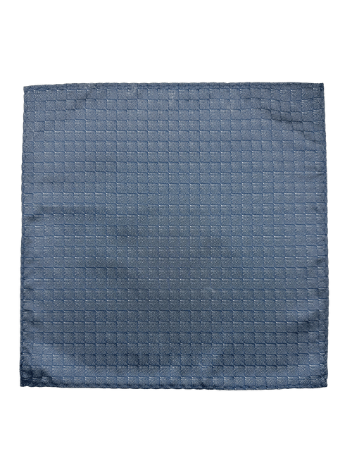 Rockefeller Blue Dot Grid Pocket Square