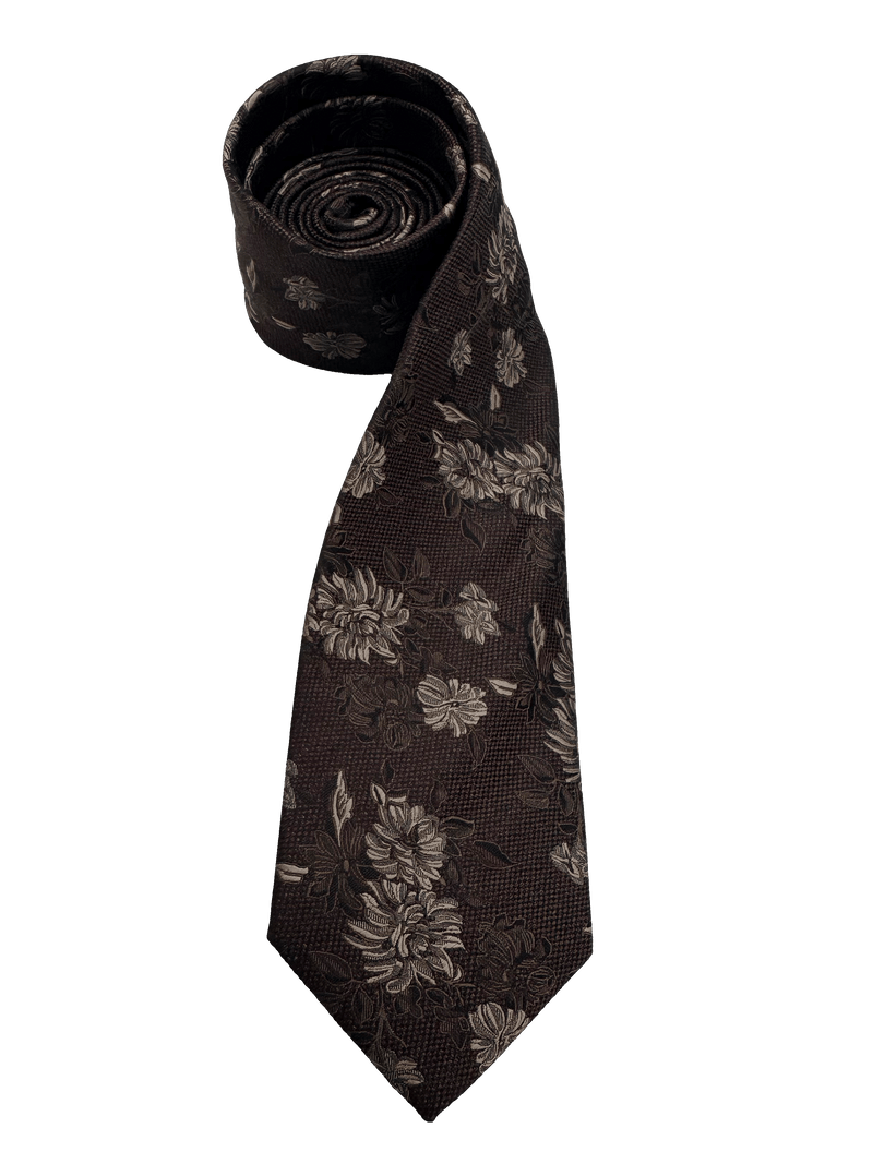 Worth Brown Floral Tie