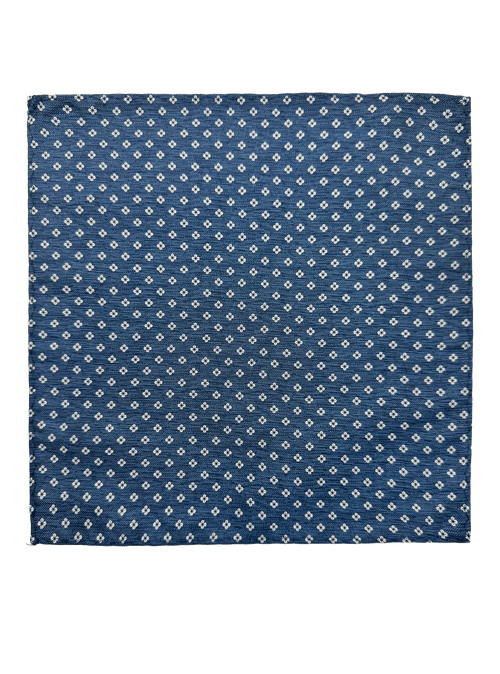Delmonico Navy Neat Floral Motif Pocket Square