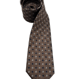 Delmonico Brown Neat Floral Motif Tie