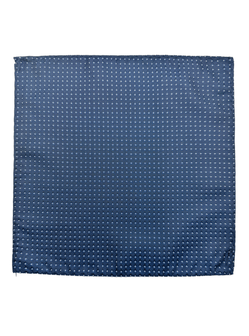 Roosevelt Navy Dot Grid Pocket Square