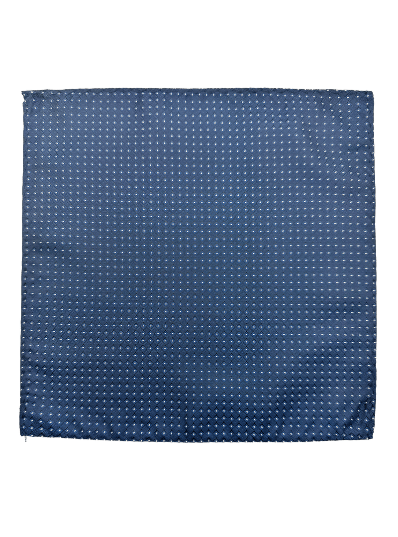 Roosevelt Navy Dot Grid Pocket Square